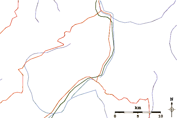 Roads and rivers around Concarena