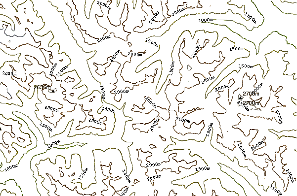 Mountain peaks around Concord Tower