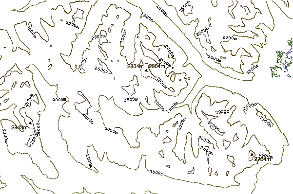 Mountain peaks around Consort Mountain