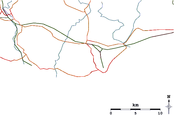 Roads and rivers around Coombe Hill, East Sussex