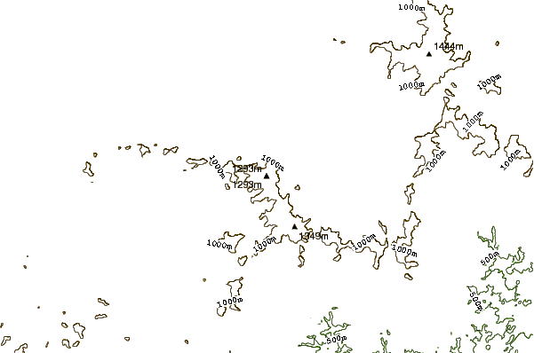 Mountain peaks around Coosa Bald