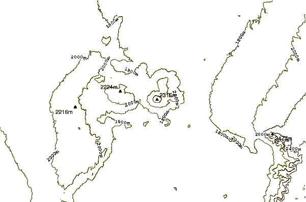 Mountain peaks around Corbetti Caldera