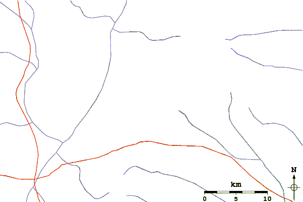 Roads and rivers around Cordillera De Colanguill