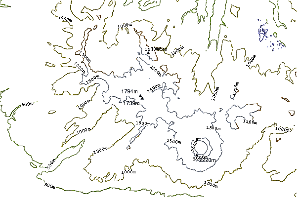 Mountain peaks around Cordon Caulle