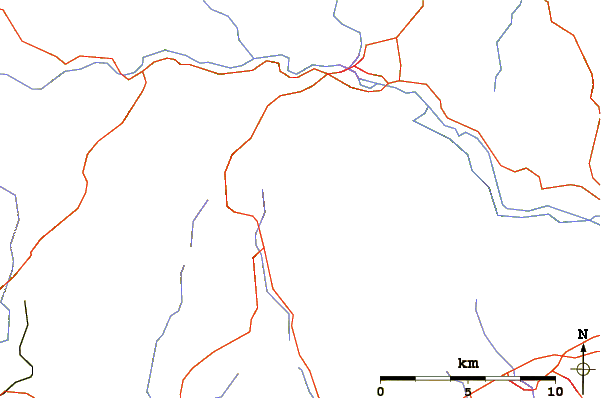 Roads and rivers around Corn Du