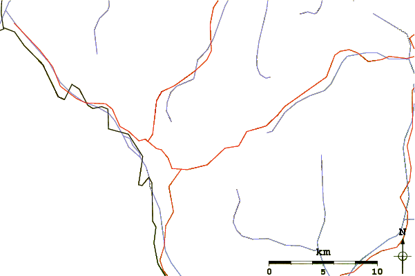 Roads and rivers around Corn da Camp