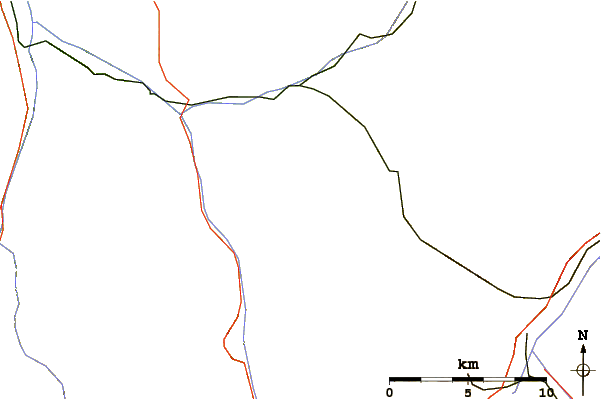Roads and rivers around Corn da Tinizong