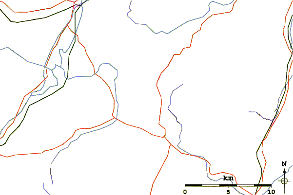 Roads and rivers around Corndon Hill