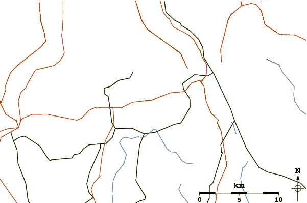 Roads and rivers around Cornizzolo