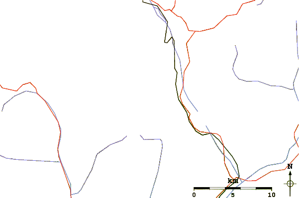 Roads and rivers around Corno Campascio