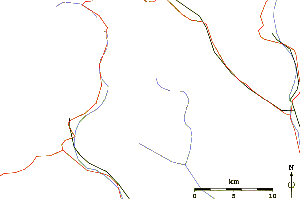 Roads and rivers around Corona di Redorta