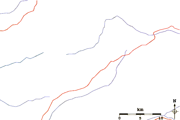 Roads and rivers around Corral Ridge