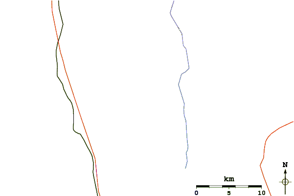 Roads and rivers around Coso Volcanic Field