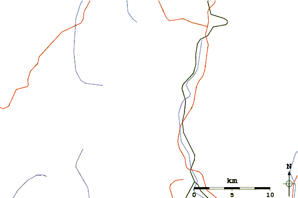 Roads and rivers around Costila