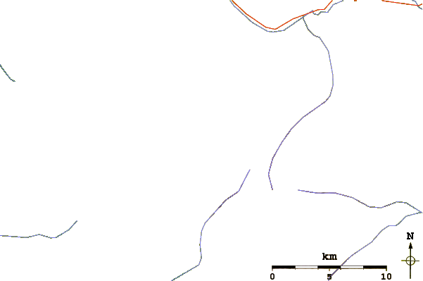 Roads and rivers around Courtney Peak