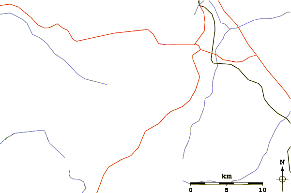 Roads and rivers around Cowhorn Mountain