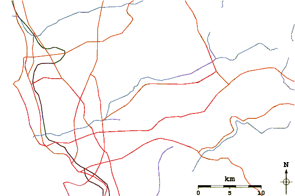 Roads and rivers around Cowles Mountain