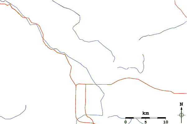 Roads and rivers around Coyote Mountain (California)