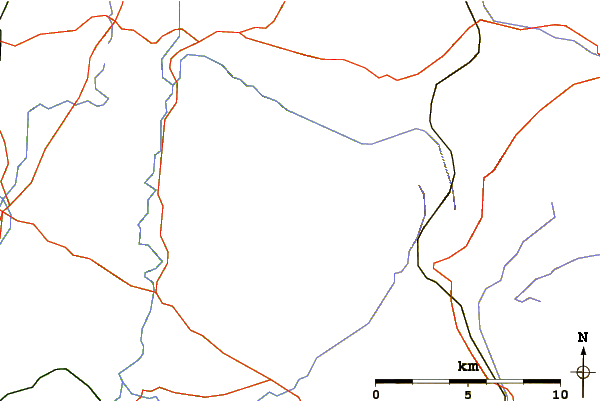 Roads and rivers around Crag Hill (Yorkshire)