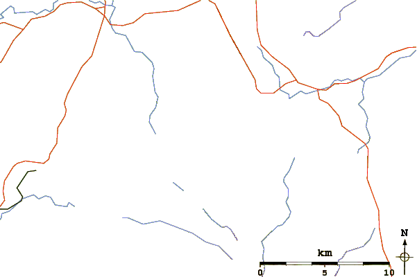 Roads and rivers around Crag Hill