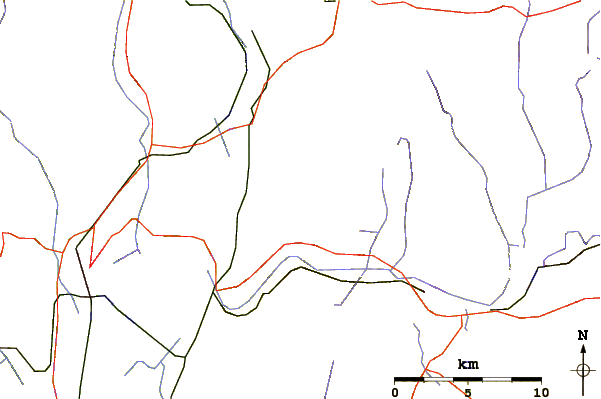 Roads and rivers around Crag Mountain (Massachusetts)