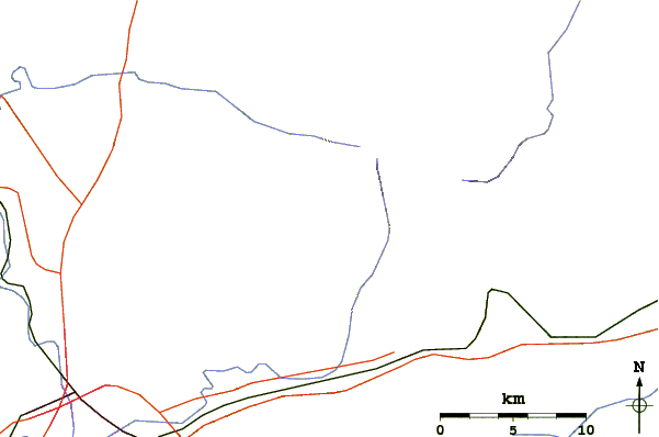 Roads and rivers around Craggy Pinnacle