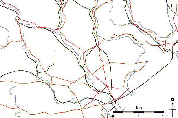 Roads and rivers around Craig yr Allt