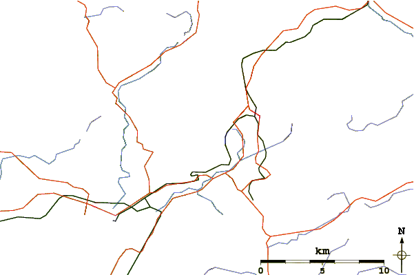 Roads and rivers around Craigysgafn