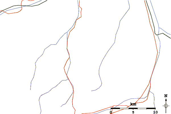 Roads and rivers around Crap Grisch