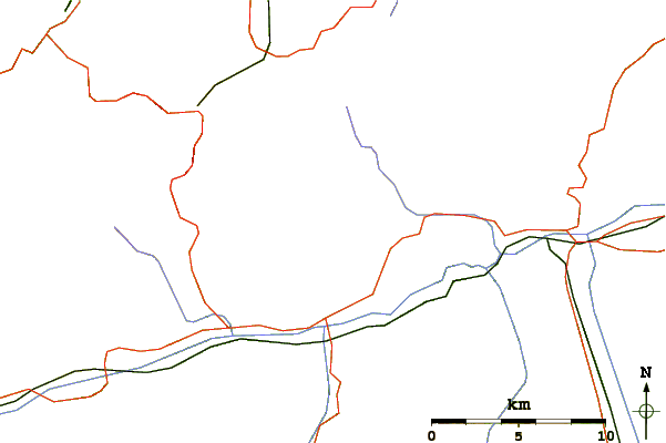 Roads and rivers around Crap Sogn Gion