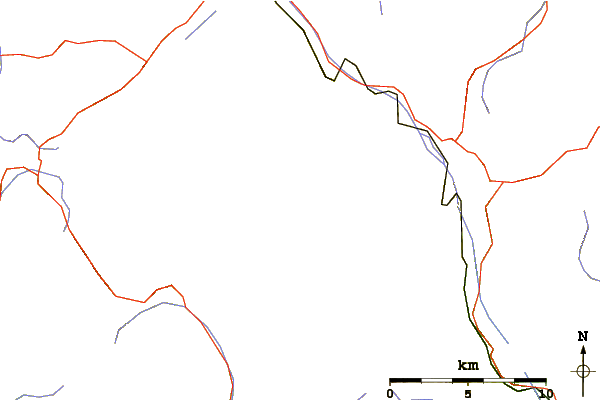 Roads and rivers around Crast' Agüzza