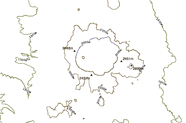 Mountain peaks around Crater Lake