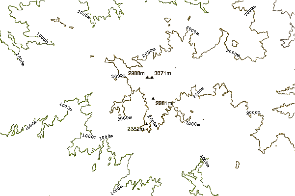 Mountain peaks around Crater Mountain