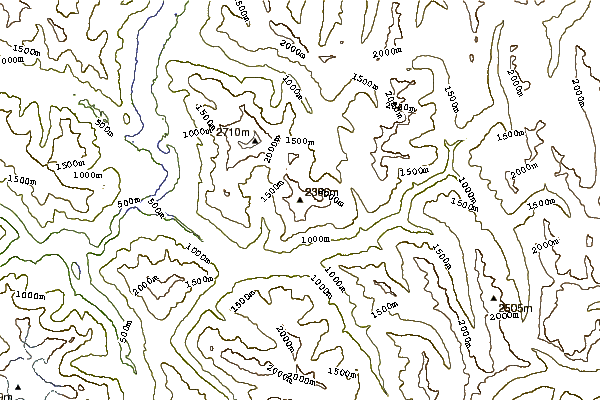 Mountain peaks around Crater Mountain