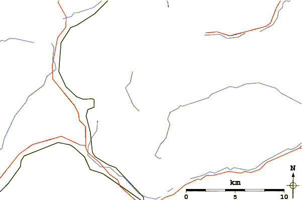 Roads and rivers around Creag Mhòr