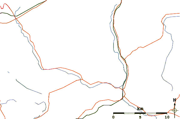 Roads and rivers around Creigiau Gleision North Top