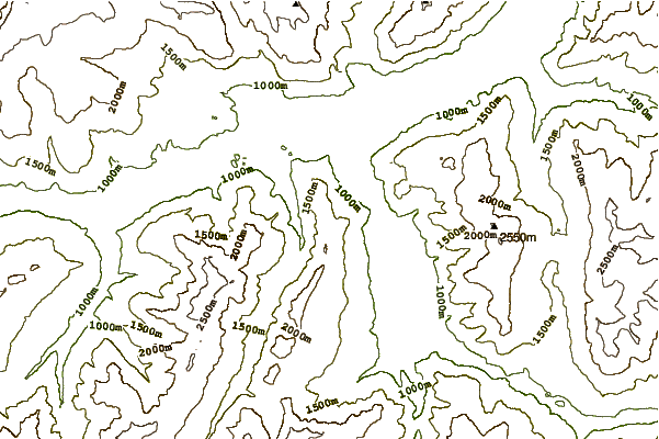 Mountain peaks around Crest dil Cut