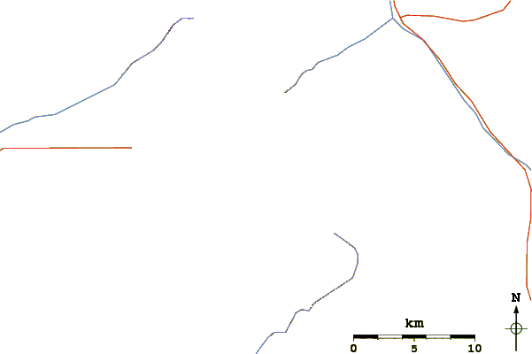 Roads and rivers around Crestone Needle