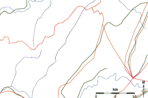 Roads and rivers around Crêt de la Neige