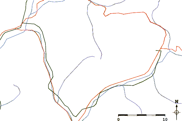 Roads and rivers around Crêt du Rey