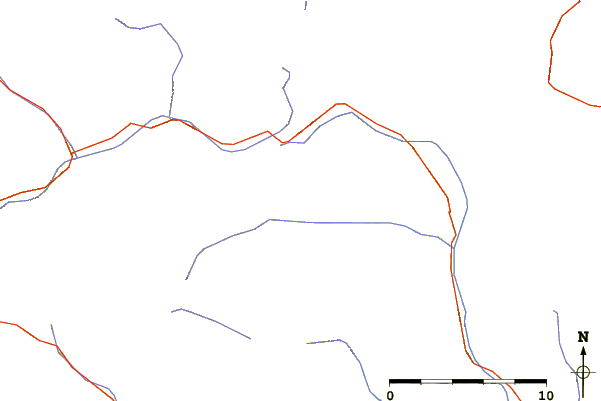 Roads and rivers around Creta Forata