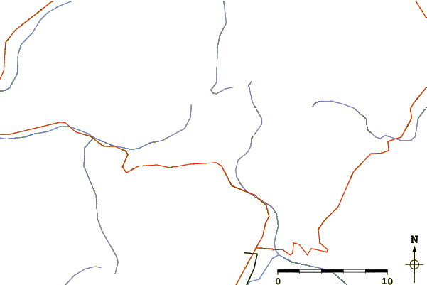 Roads and rivers around Crête des Gittes