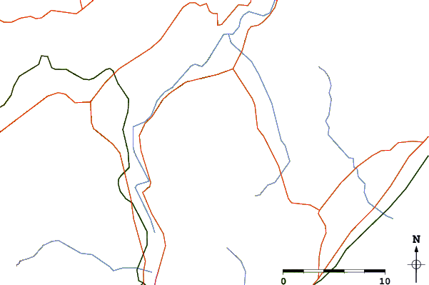 Roads and rivers around Creu de Santos