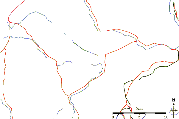 Roads and rivers around Crib Goch