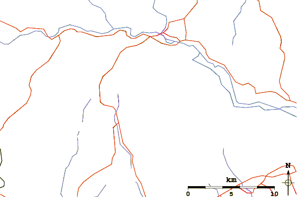 Roads and rivers around Cribyn