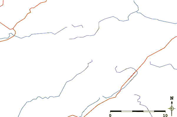 Roads and rivers around Croaghgorm