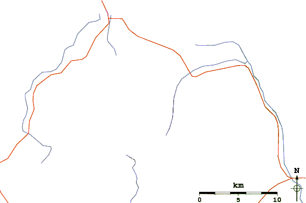 Roads and rivers around Crocker Mountain (Maine)