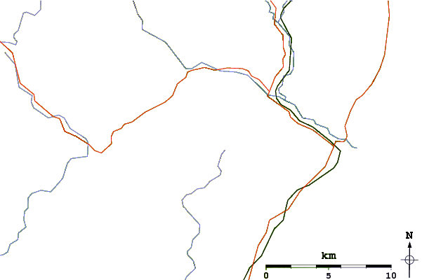 Roads and rivers around Croghan Mountain