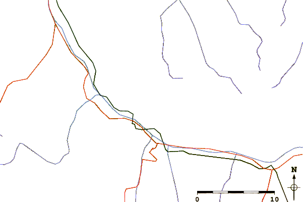 Roads and rivers around Croix des Têtes