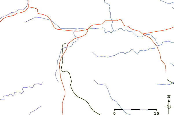 Roads and rivers around Croscat